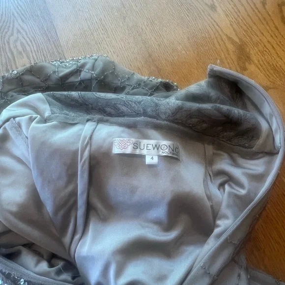 Sue Wong Nocturne Lace Beaded Sequined Sleeveless Cocktail Sheath Dress 4 - Picture 10 of 10